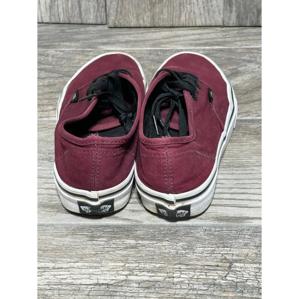Vans Authentic Low Top Lace Up Red Skater Shoes Women's Size 5.5 - Picture 5 of 11